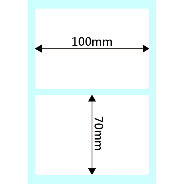 100x70mm【一捲1340張】 <br />感熱 條碼貼紙【3捲/組】<br /> 三吋紙芯【內徑76mm】
