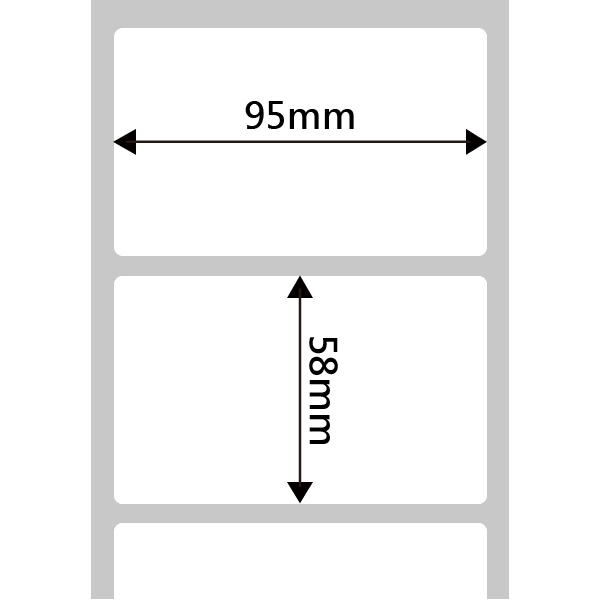 95x58mm【一捲1600張】<br />銅版紙 條碼貼紙【3捲/組】<br />三吋紙芯【內徑76mm】