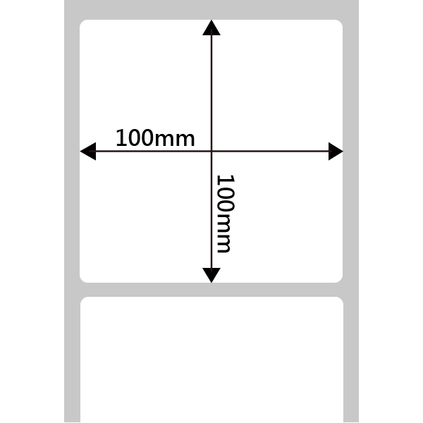 100x100mm【一捲950張】<br />銅版紙 條碼貼紙【3捲/組】<br />三吋紙芯【內徑76mm】